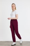 Yumuşak Dokulu Esnek Premium Kumaş Rahat Kalıp Eşofman Altı Bordo - 8242