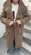 Dik Yaka Kaşe Kaban Kahve