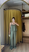 HAKİ ASKILI BLUZ PANTOLON TAKIM
