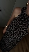 HALTER YAKA ASTARLI LEOPAR UZUN ELBİSE