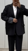 KOL DETAYLI BLAZER CEKET TAKIM - SİYAH