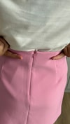 LERO DÜZ KESİM PEMBE MİNİ ETEK