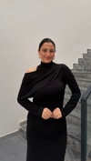 Omuz Detaylı Elbise-Siyah