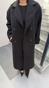Oversize Kaşe Kaban-Siyah