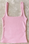 PEMBE-KALIN ASKILI KARE YAKA FİTİLLİ CROP