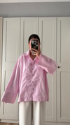 PEMBE OVERSİZE POPLİN KUMAŞ GÖMLEK