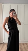 SATEN BLUZ PANTOLON TAKIM - SİYAH