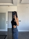Bel Dekolteli Çıtçıtlı Bluz