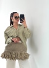 Çizgili Oversize Gömlek