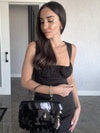 Pullu Siyah Çanta