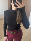 Siyah Fitilli Triko Crop