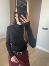 Siyah Fitilli Triko Crop