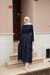 Anneliesse Şifon Fırfırlı Takım Lacivert