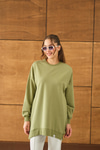 Arma Detay Oversize Tunik Yeşil