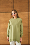 Arma Detay Oversize Tunik Yeşil