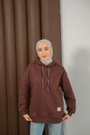 Arma Detay Sweat Kahverengi