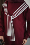 Atkı Detay Takım Bordo