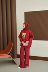 Ayıcık Baskılı Takım Bordo