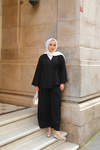 Badem Dikişli Kimono Takım Siyah