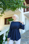 Bağcık Detaylı Sweatshirt Lacivert