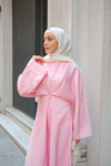 Bağlama Detay Elbise Pembe