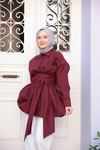 Bali Poplin Gömlek Bordo