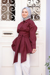Bali Poplin Gömlek Bordo