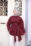 Bali Poplin Gömlek Bordo