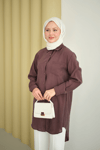 Basic Uzun Gömlek Mürdüm