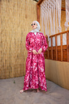 Batik Desen Elbise Fuşya