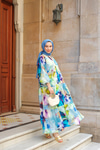 Batik Desen Elbise Mavi