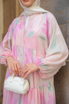 Batik Desen Elbise Pembe