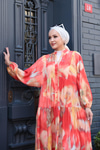 Batik Desen Elbise Turuncu