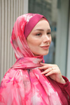 Batik Desen Soft Şal Bordo