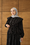 Bebe Yaka Dantel Detay Takım Siyah