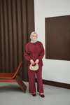 Bel Bağlamalı İkili Takım Bordo