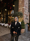 Bel Bağlamalı Kaşe Kaban Siyah