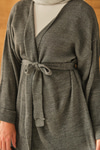 Bel Bağlamalı Kimono Takım Gri