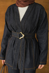 Bel Bağlamalı Kimono Takım Lacivert