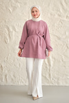 Bel Bağlamalı Tunik Mürdüm