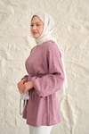 Bel Bağlamalı Tunik Mürdüm