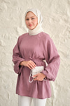 Bel Bağlamalı Tunik Mürdüm
