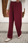 Beli Lastikli Pantolon Bordo