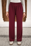 Beli Lastikli Pantolon Bordo