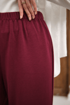 Beli Lastikli Pantolon Bordo