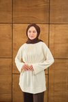 Beli Lastikli Tunik Krem