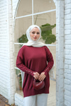 Bilek Gold Aksesuar Detay Tunik Bordo