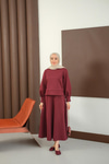 Bisiklet Yaka Scuba Takım Bordo