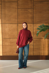 Bisiklet Yaka Sweat Bordo