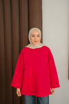 Bisiklet Yaka Sweat Kırmızı
